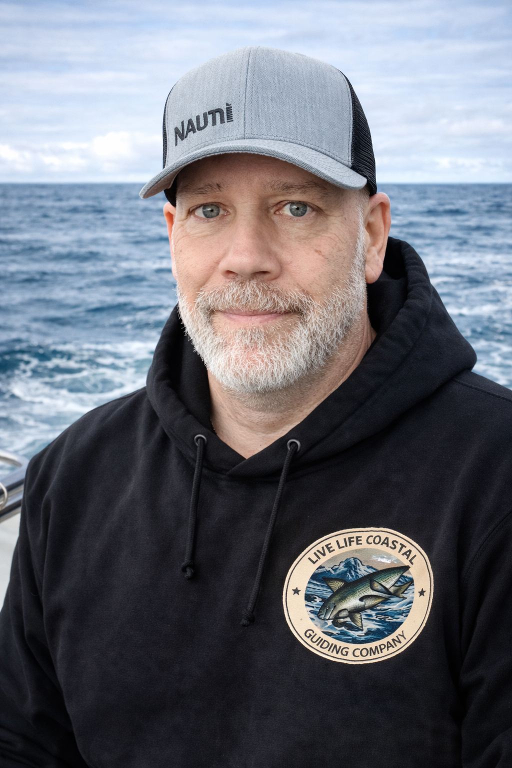 Captain Randy Zinck aboard his charter boat off Vancouver Island